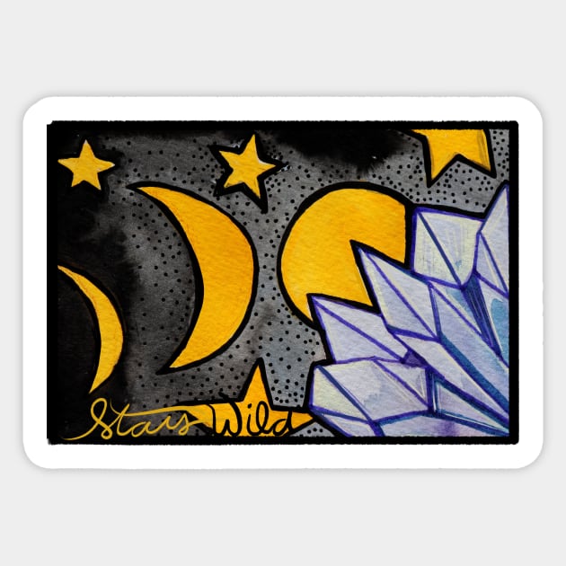 Stay Wild Moon Phases And Crystals Sticker by bubbsnugg